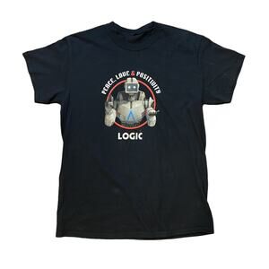 Logic T Shirt Adult No Tag. Peace Love Positivity Robot Tour